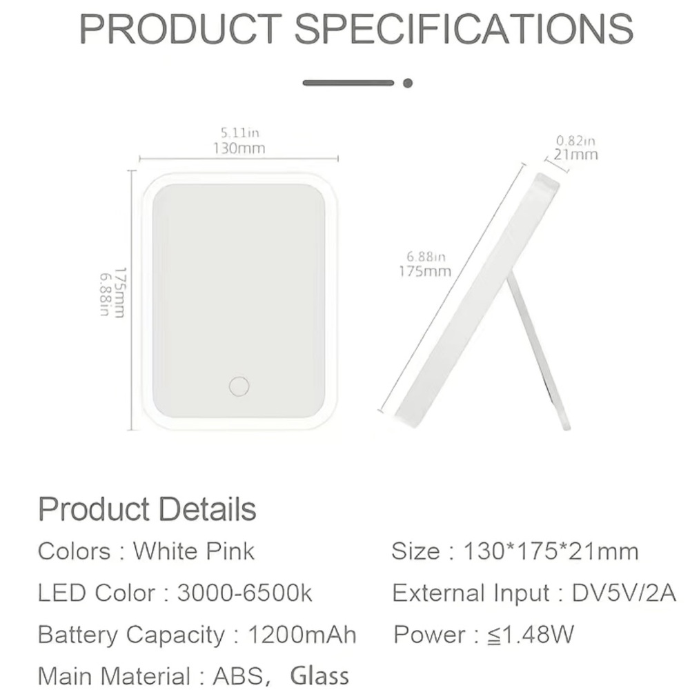 Makeup Mirror Touch Screen Portable - Picture 2 of 4